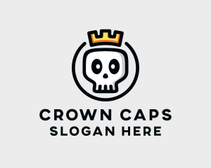 Crown Skull Badge logo design