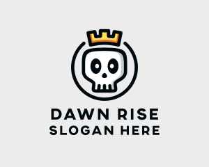 Crown Skull Badge logo design