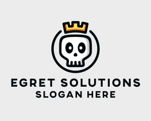 Crown Skull Badge logo design