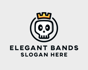 Crown Skull Badge logo design