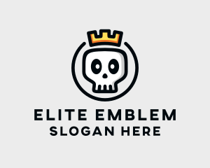 Badge - Crown Skull Badge logo design