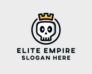 Crown Skull Badge logo design