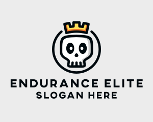 Crown Skull Badge logo design