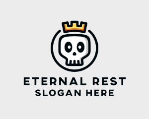 Undead - Crown Skull Badge logo design