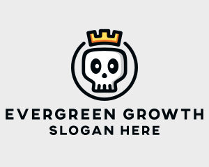 Crown Skull Badge logo design