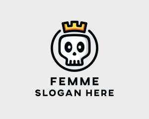 Crown Skull Badge logo design