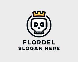 Crown Skull Badge logo design