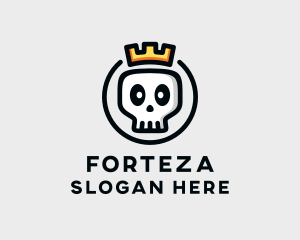 Crown Skull Badge logo design