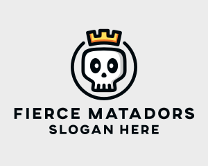 Crown Skull Badge logo design