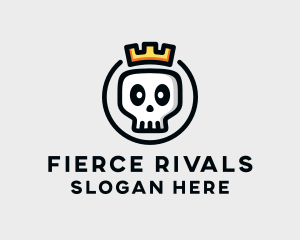 Crown Skull Badge logo design