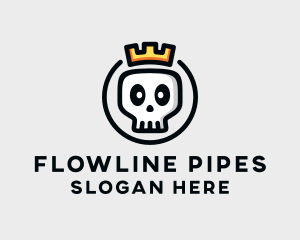 Crown Skull Badge logo design