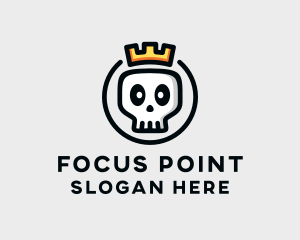 Crown Skull Badge logo design