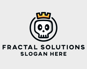 Crown Skull Badge logo design