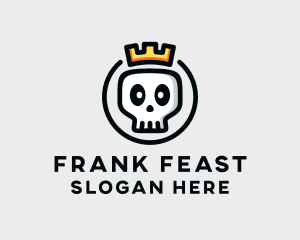 Crown Skull Badge logo design