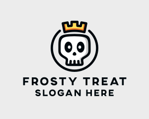 Crown Skull Badge logo design