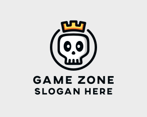 Crown Skull Badge logo design