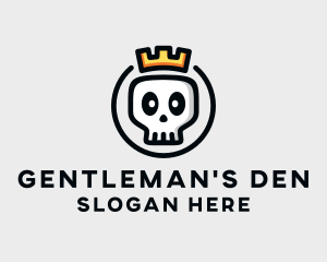 Crown Skull Badge logo design