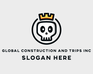 Crown Skull Badge logo design