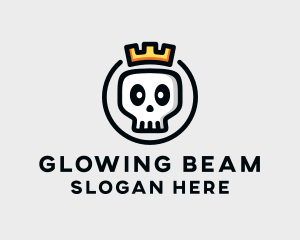 Crown Skull Badge logo design