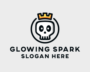 Crown Skull Badge logo design