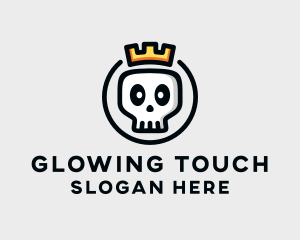 Crown Skull Badge logo design