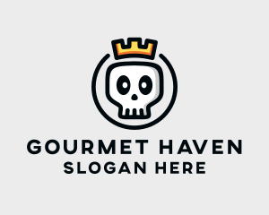 Crown Skull Badge logo design