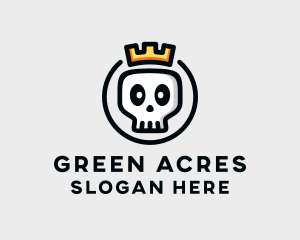 Crown Skull Badge logo design