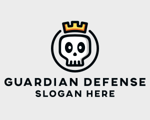 Crown Skull Badge logo design