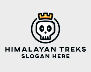 Crown Skull Badge logo design