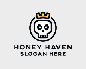 Crown Skull Badge logo design