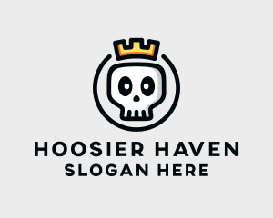 Crown Skull Badge logo design