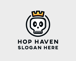 Crown Skull Badge logo design