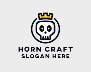 Crown Skull Badge logo design