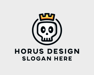 Crown Skull Badge logo design