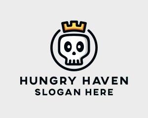 Crown Skull Badge logo design