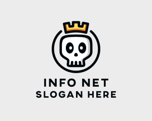 Crown Skull Badge logo design