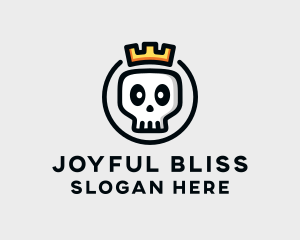 Crown Skull Badge logo design