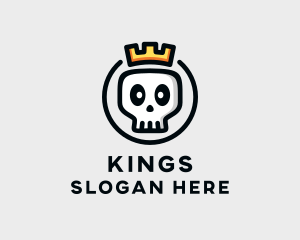 Crown Skull Badge logo design