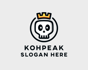 Crown Skull Badge logo design