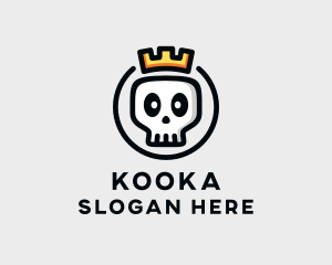 Crown Skull Badge logo design