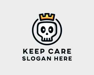 Crown Skull Badge logo design