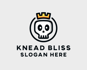 Crown Skull Badge logo design