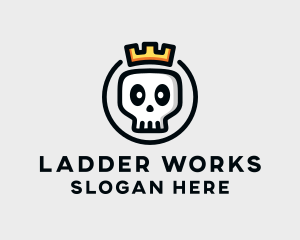 Crown Skull Badge logo design