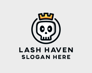 Crown Skull Badge logo design