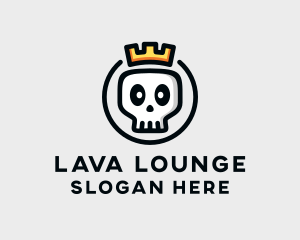 Crown Skull Badge logo design