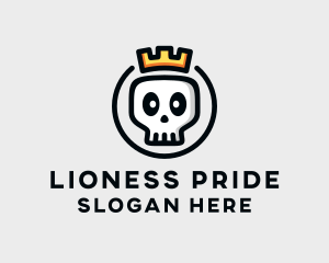 Crown Skull Badge logo design