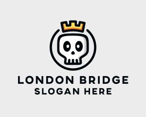 Crown Skull Badge logo design