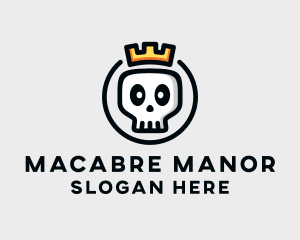 Crown Skull Badge logo design