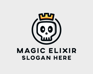 Crown Skull Badge logo design