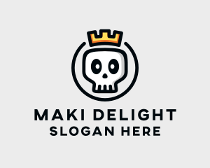 Crown Skull Badge logo design